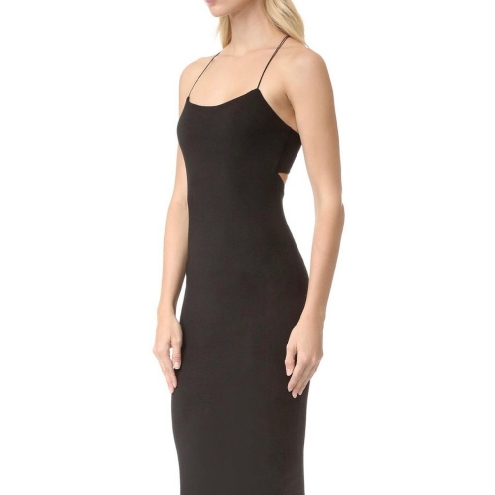 Alexander Wang Black Spaghetti Strap Sheath Maxi Dress
